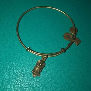 ALEX AND ANI gold owl charm bangle